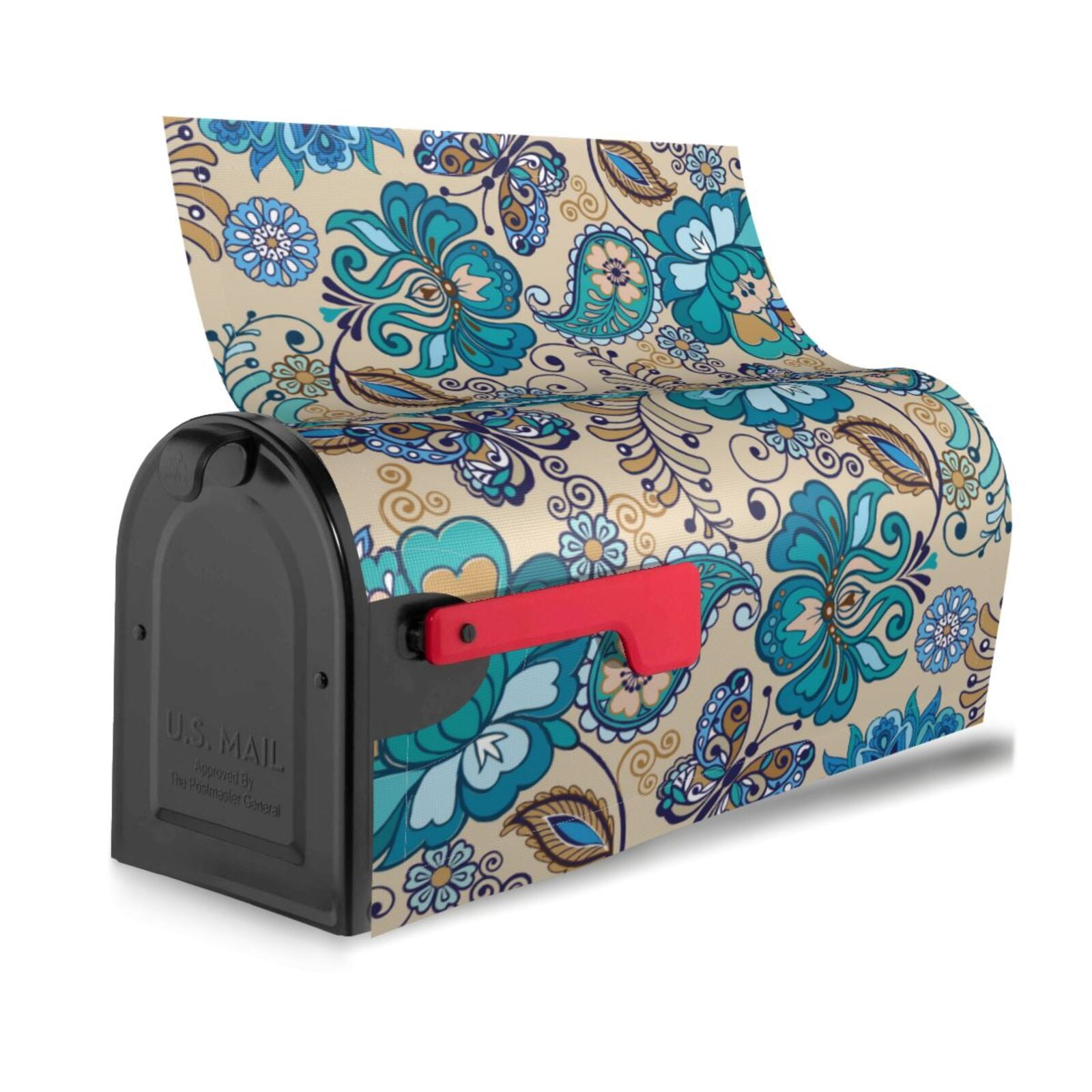 Xecao Vintage Floral Butterflies for Mailbox Cover with Magnetic Strips, Waterproof and Sunscreen, Adds a Decorative Touch to Your Garden Yard.