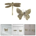 thumbnail image 4 of Poignées de Tiroir en Laiton Poignées de Tiroir d'Armoire Dorées, Poignées Libellule Papillon, 4 of 7