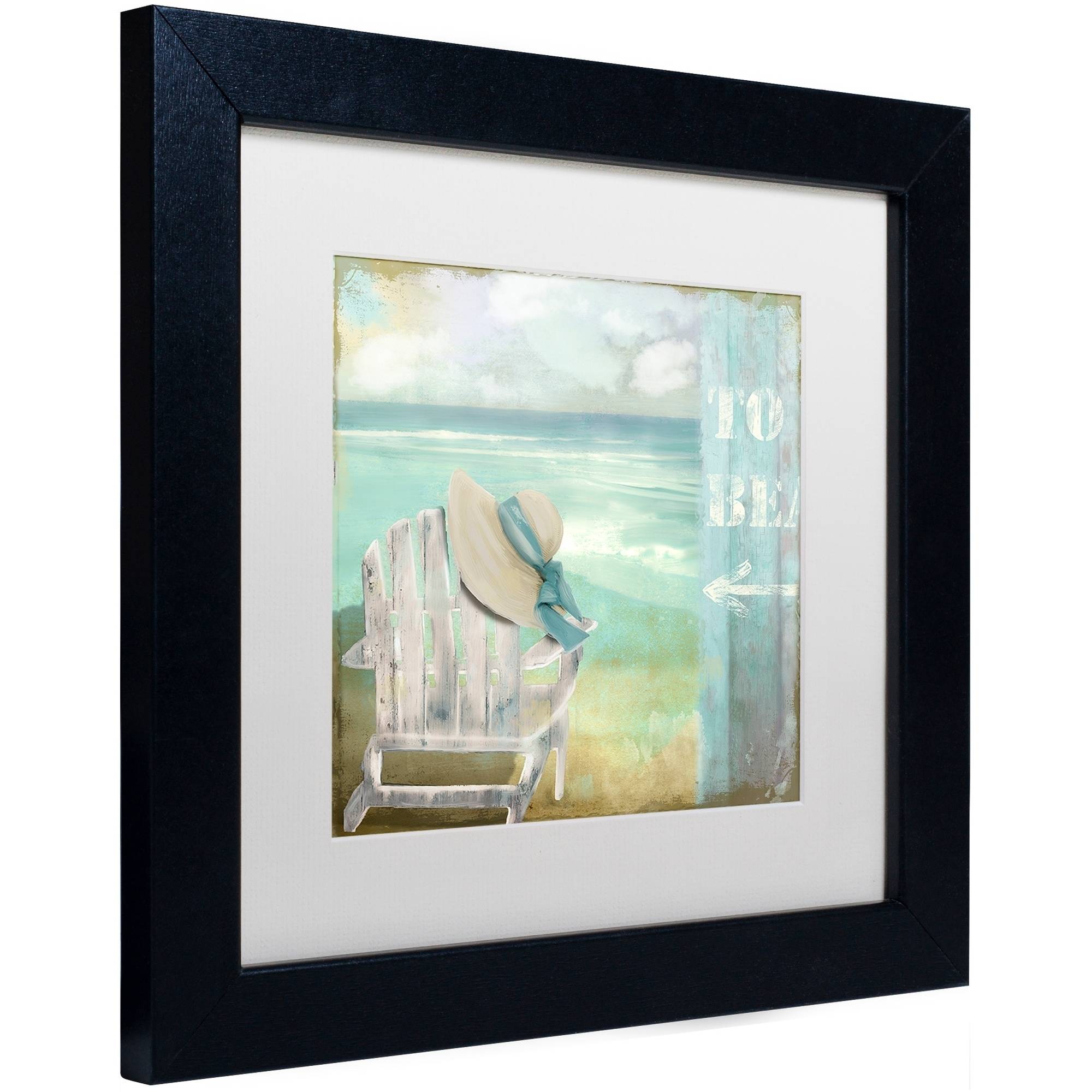 Trademark Fine Art "By the Sea I" Canvas Art by Color Bakery White Matte, Black Frame