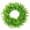 thumbnail image 3 of Corona de puerta Corona de boj para decoración de puerta de entrada Corona de hojas verdes artificiales Estilo01, 3 of 9