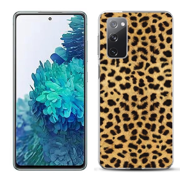 Slim-Fit Gel TPU Phone Case for Samsung Galaxy S20 FE 5G Fan Edition, by OneToughShield ® - Cheetah Gold/Black