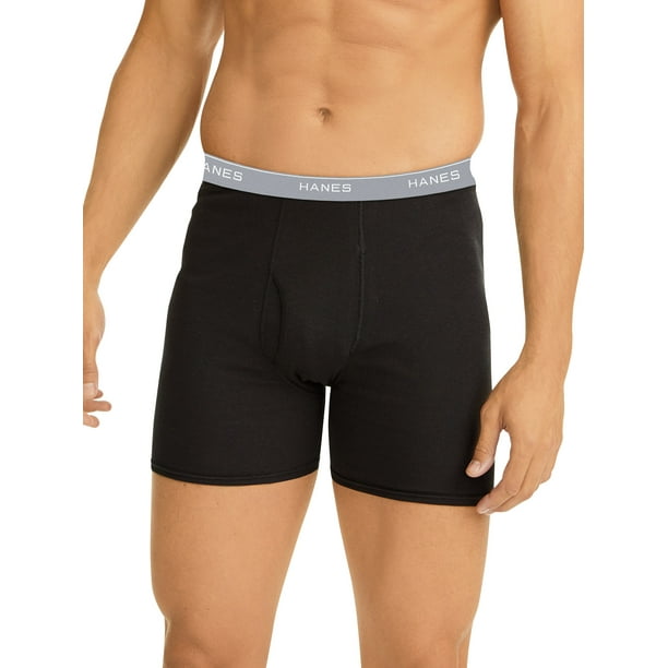 Hanes Hanes Men's Black/Grey Boxer Briefs, 3 Pack
