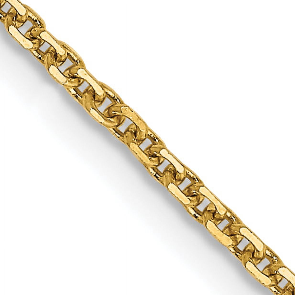 Collier Chaîne Torsadée en Or Jaune 14k 16 Pouces 1,45 mm Pendentif Breloque Maillon Rond