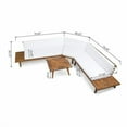 thumbnail image 2 of ACE-PATIO,4 PCS,HILLCREST V Shaped Acacia Wood 5 Seater Sectional Sofa Set with Coffee Table & Cushions,for Patio,Backyard,Porch,Garden(White), 2 of 9
