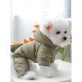 thumbnail image 2 of 1pc Pet Clothes For Winter Thick & Warm Hooded Jumpsuit Dinosaur Coat For Dogs & Cats, 2 of 4
