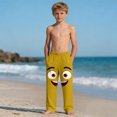 thumbnail image 5 of OGLCCG Beach Pants for Boys Funny Graphic Print Casual Summer Elastic Waist Vacation Pants with Pockets Wide Leg Loung Trousers 4-14 Years, 5 of 8