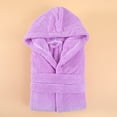 thumbnail image 5 of XIAONU Women's Waffle Plush Hooded Robe Loose Long Sleeve Wrap V Neck Loungewear Cozy Warm Relax Robes, 5 of 5