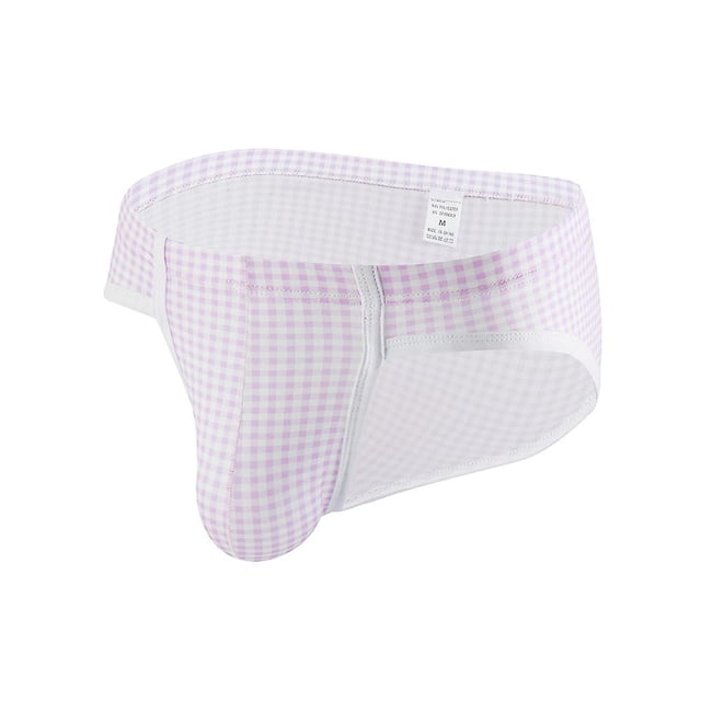 Calzoncillos a cuadros con bolsa abultada para hombre, ropa interior cómoda, calzoncillos a cuadros