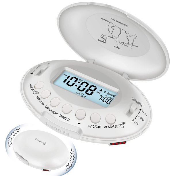 Reloj Despertador Vibratorio Recargable DreamSky con Sacudidor para Cama