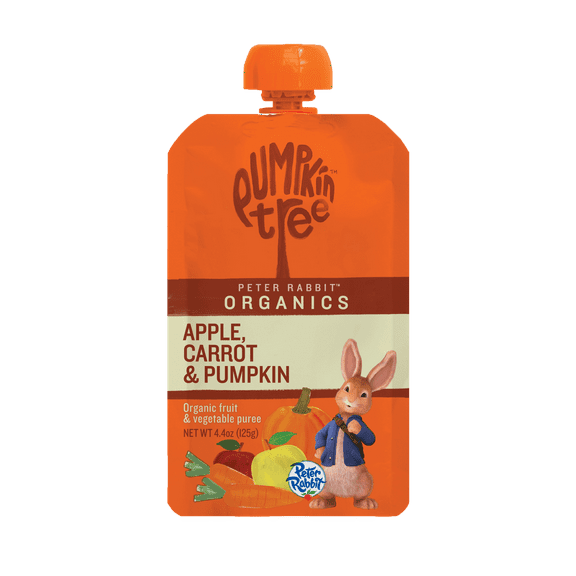 Peter Rabbit Apple, Carrot & Pumpkin Organic Puree, 4.4 oz Toddler Snack