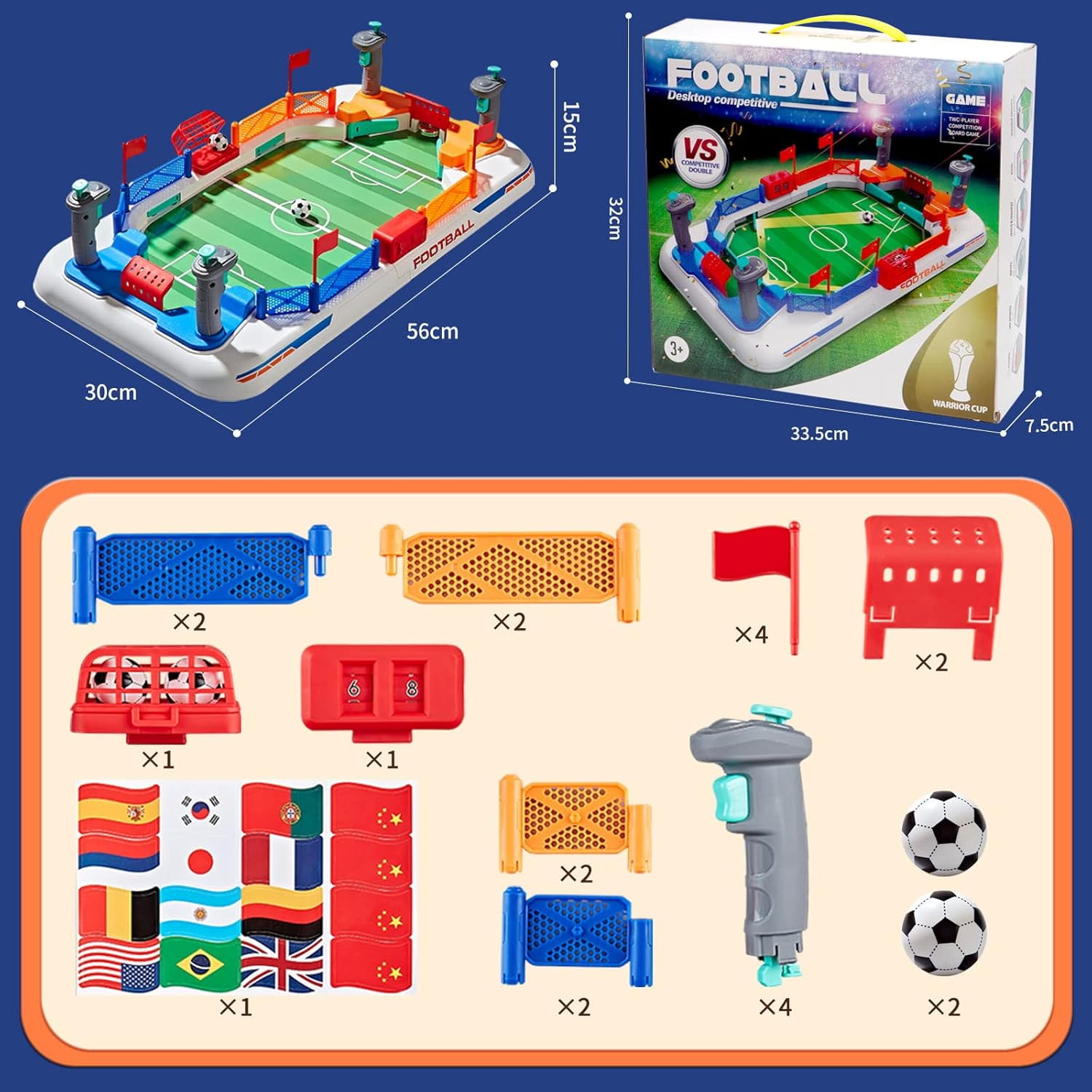 LINXUXIE Mini Soccer Table Game Set, Football Games Board for Indoor & Outdoor, Birthday Gifts for 3-5 5-8 8-12 Year Old