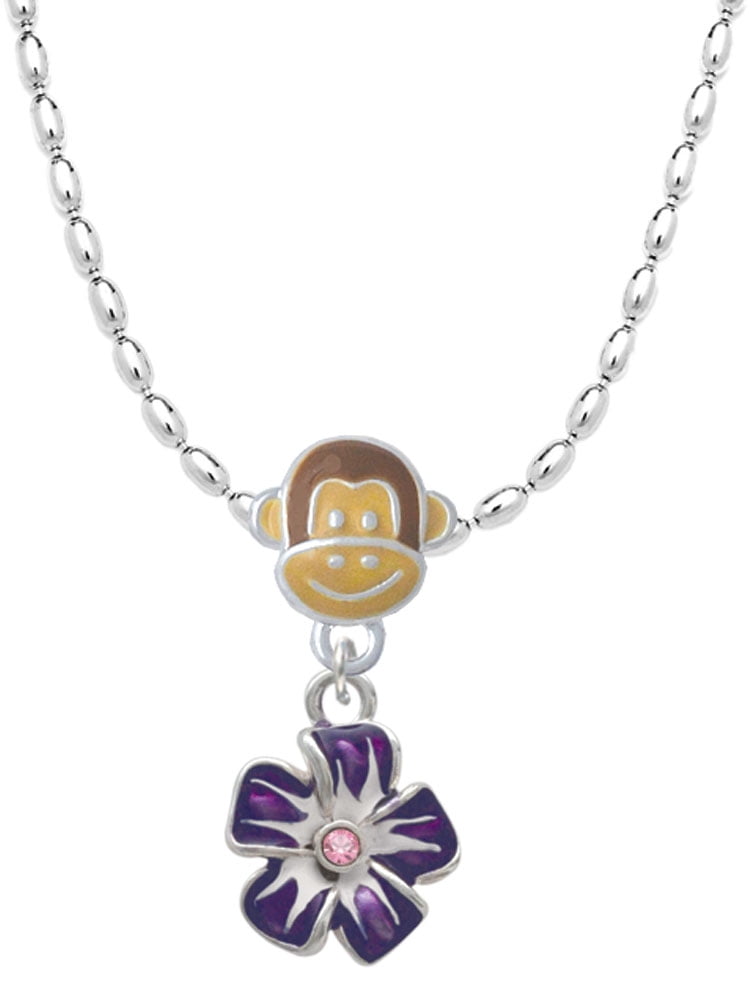 Delight Jewelry Pastel Plumeria Flower Cross Bead Necklace