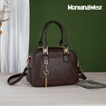 thumbnail image 3 of Montana West Small Top Handle Purse for Women Crossbody Satchel Handbag Barrel Bag, Coffee, 3 of 8