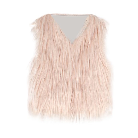 EnJoCho Girls Boys Fau𝗑 Fur Vest Coat Toddler Winter Fleece Fuzzy Furry Sleeveless Jacket Coat Thick Warm Outwear Waistcoat