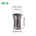 thumbnail image 1 of 6/ 6.35/ 8mm Shank Router Bit Extension Collet Chuck Engraving Trimming Machine, 1 of 9