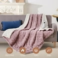 thumbnail image 4 of Senfot 84"x90" Heated Throw Blanket - Thick Tufted Sherpa, 10 Heat Levels 10 Time Settings, ETL Certified Machine Washable Fast Heating, Pink, 4 of 8