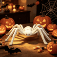 thumbnail image 5 of Halloween Spider Decorations Giant Poseable Hairy White Spider Realistic Scary Halloween Prop with Bendable Legs Indoor Outdoor Yard Lawn Porch Party Scene Decor, 5 of 7