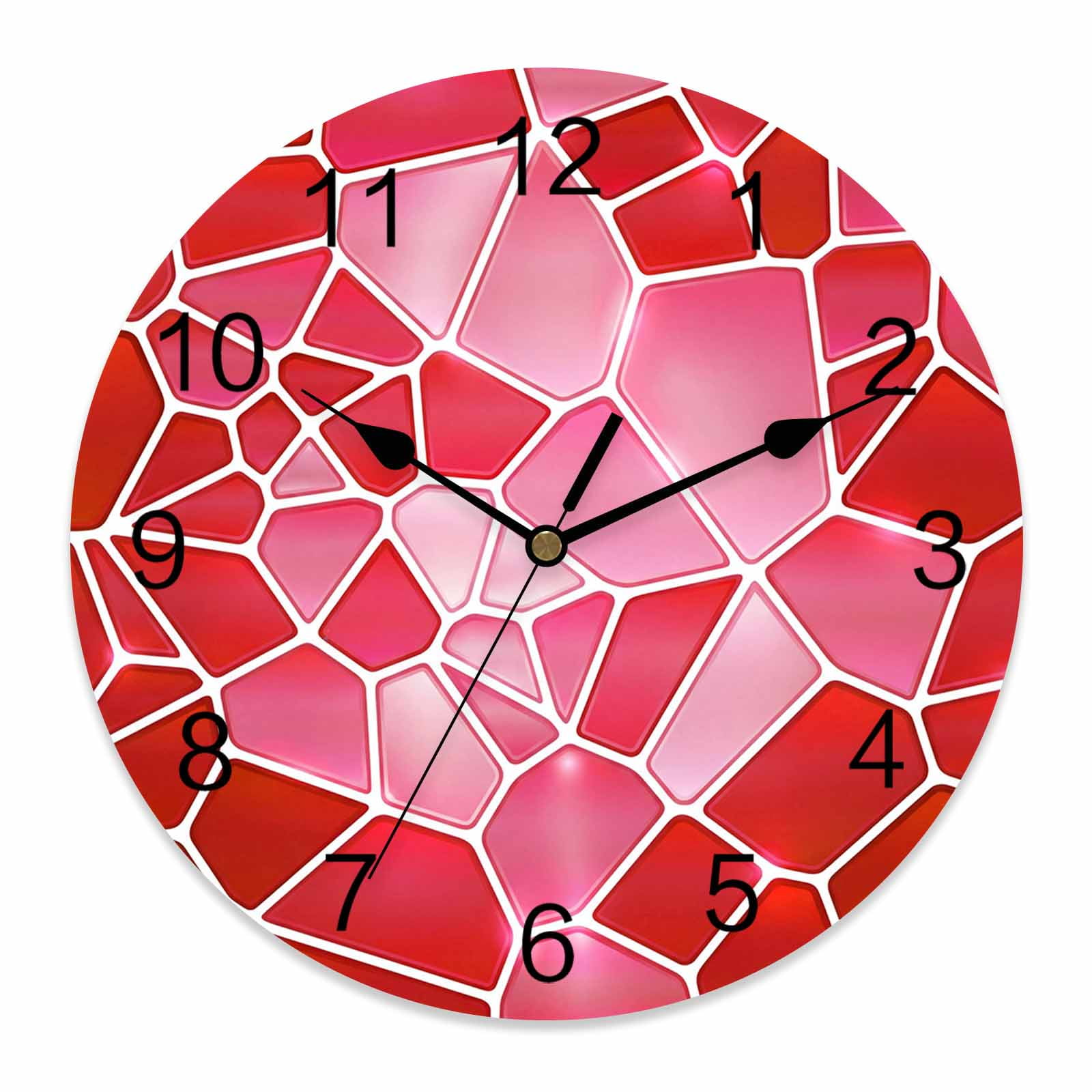 Wall Clock Red Ceramic Tiles Clocks PVC Silent Non Ticking Battery Operated Abstract Art Puzzles Structure Wall Clock Red Ceramic Tiles Clocks PVC Silent Non Ticking Battery Operated Abstract Art Puzzles