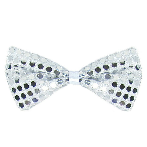 SeasonsTrading Silver Sequin Bow Tie Costume Party Accessory