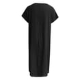 thumbnail image 6 of Avolia Plus Size Women Short Sleeve Dress with Pockets Pleats Round Neck Lightweight Casual Wear Black L, 6 of 7