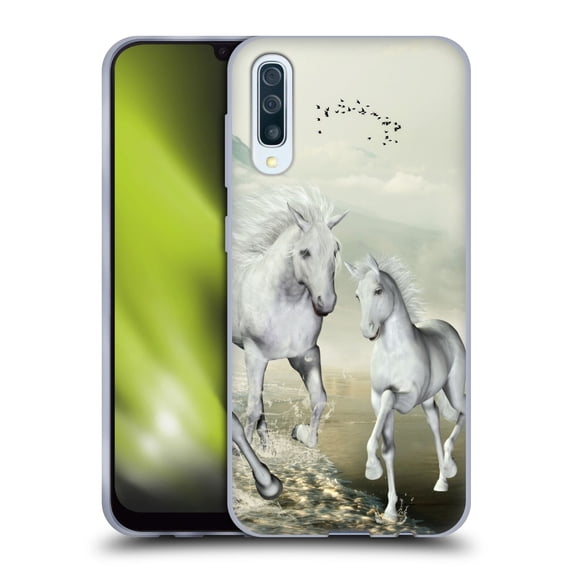 Head Case Designs Officially Licensed Simone Gatterwe Horses White On The Beach Soft Gel Case Compatible with Samsung Galaxy A50/A30s (2019)