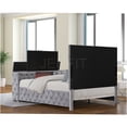 thumbnail image 4 of JERFIT 63" Gray Velvet Queen Bed with TV Storage Footboard Fireplace, Modern Upholstered Platform Bed Frame with Hidden Compartment, No Box Spring Needed, 4 of 8
