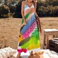 thumbnail image 3 of Robe Sans Manches Aquarelle Abstraite Colorée et Lumineuse pour Femmes Robes de Cérémonie Formelles, 3 of 5