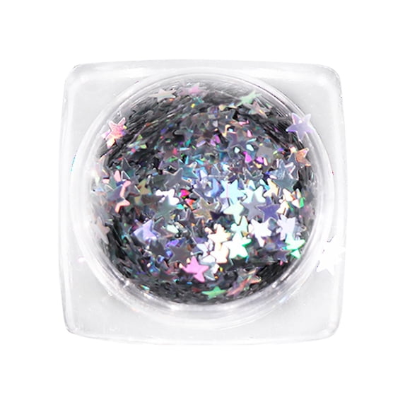 UDIYO 3mm Natural Women Laser Pentagram Paillette Nail Art Decor DIY Manicure Tool