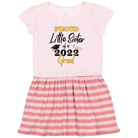

Inktastic Proud Little Sister of a 2022 Grad Gift Toddler Girl Dress