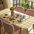 thumbnail image 3 of Yellow Yak Table Cloths for 3 Foot Rectangle Tables, Sunflowers Checkered Elegant Pastoral Buffalo Patio Waterproof Elastic Fitted Tablecloths, Washable Rectangular Table Cover for Camping, 3 of 8