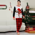 thumbnail image 6 of Yuaguia Family Matching Christmas Pajamas, Gnome with Christmas Lights Print Black Raglan Long Sleeve Top and Red Black Buffalo Plaid Lounge Pants Sleepwear Set, Men S, 6 of 7