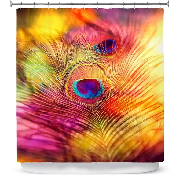 Shower Curtains 70" x 73" from DiaNoche Designs by Sylvia Cook - Peacock Feather