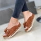 thumbnail image 4 of Sandalias Mujer Peep Toe Bow Vintage Plataforma de paja Tacón Zapatillas de verano Zapatos casuales Wmkox8yii  ytu4661, 4 of 4