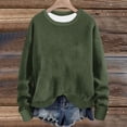 thumbnail image 2 of lcziwo Chandails en Molleton à Col Rond pour Femmes Automne Hiver 2024, Chemise Décontractée à Manches Longues, Haut Ample Sans Capuche, Vert Armée, P, 2 of 5