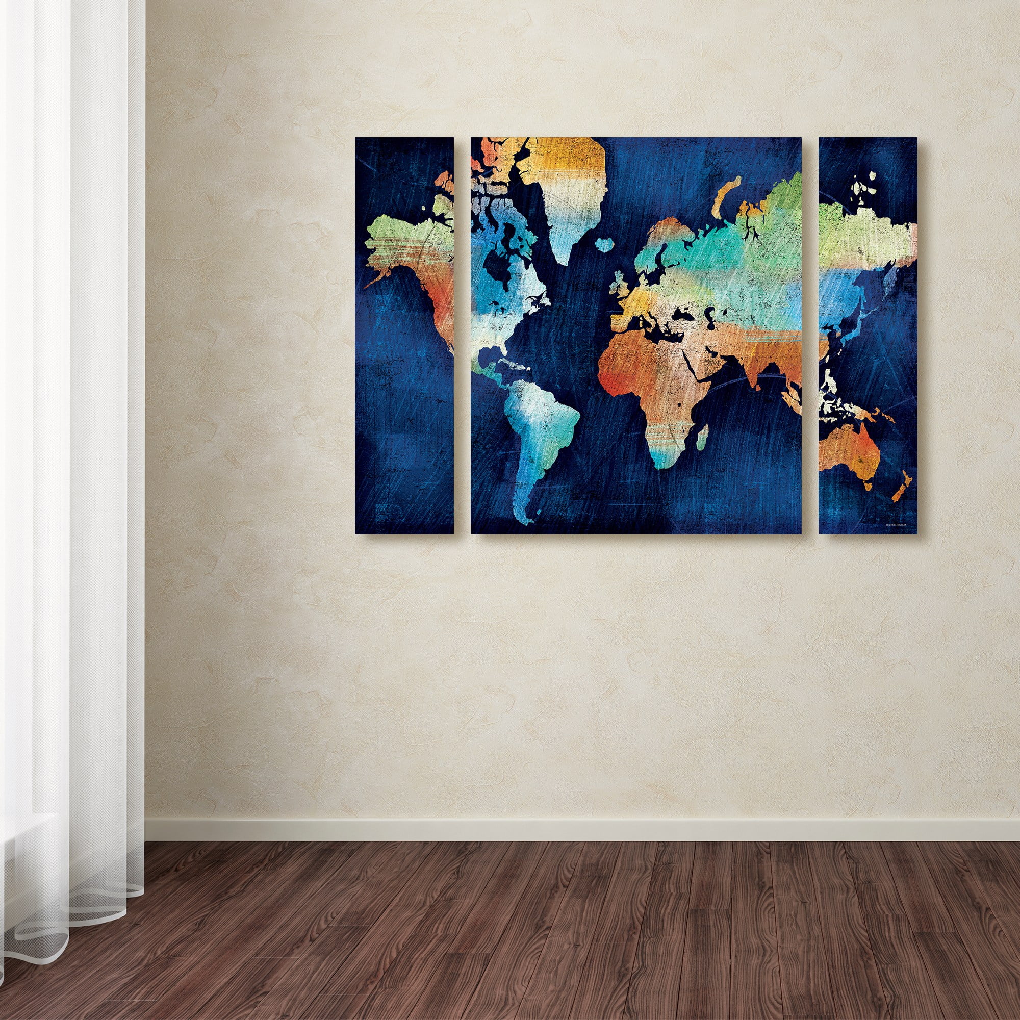 Trademark Fine Art "Seasons Change" Canvas Art by Michael Mullan Three Panel Set