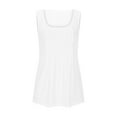 thumbnail image 4 of Brilliant Tank Tops for Women under $5 Summer Women Solid Color Round Neck Sleeveless Casual Tee Tank Tunic Tops Blouse White XXL, 4 of 6