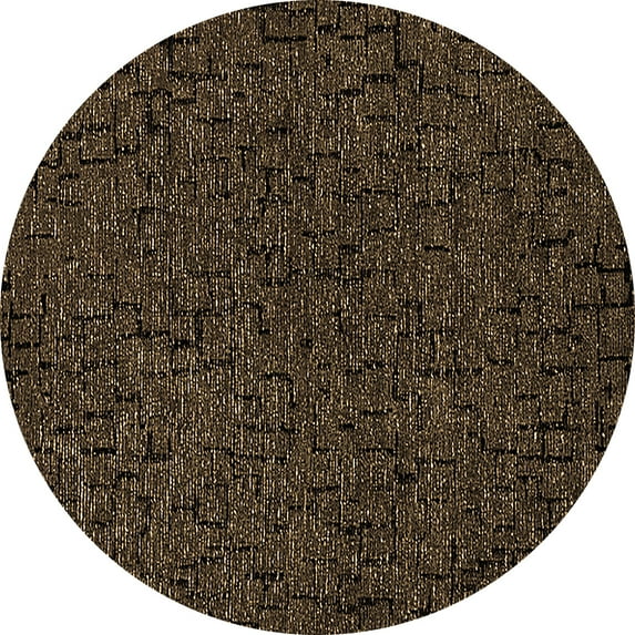 Ahgly Company Indoor Round Oriental Brown Industrial Area Rugs, 6' Round