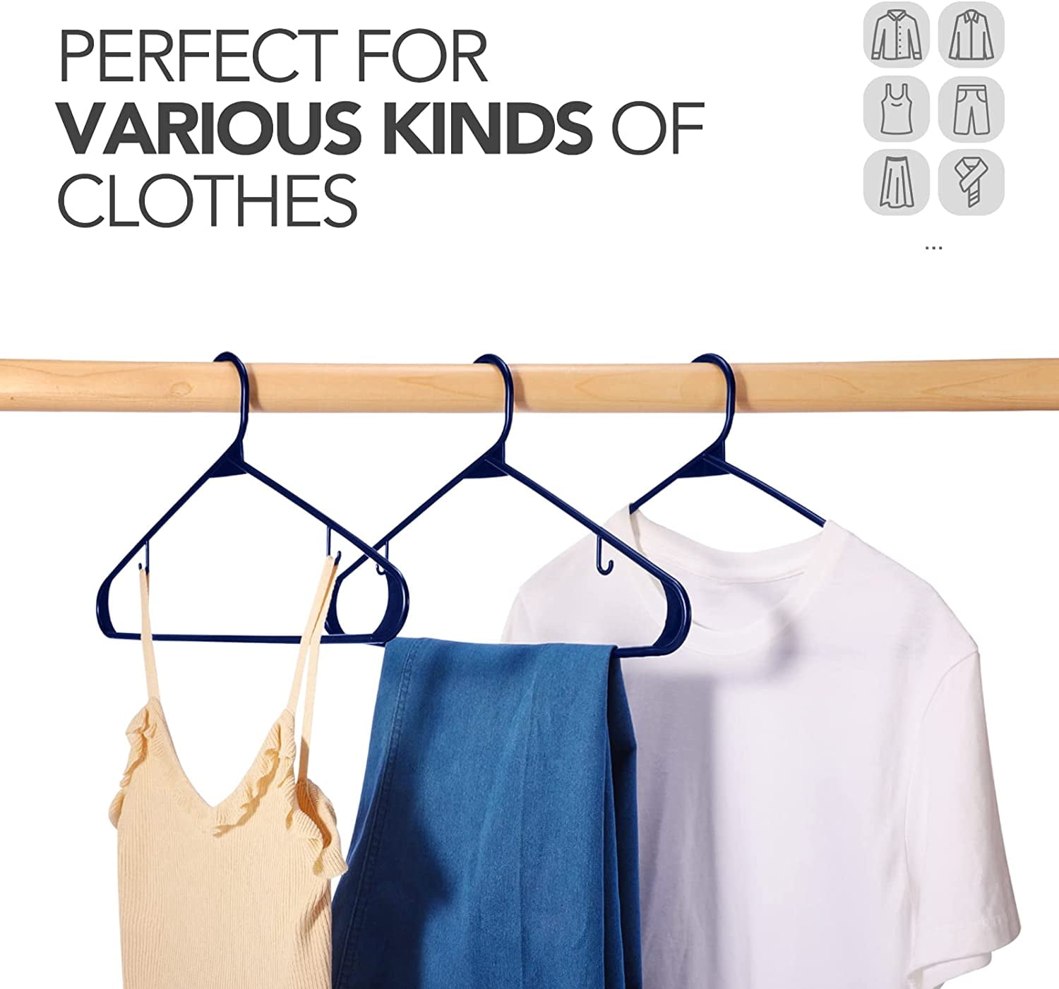 Set of 60  Ultra-Slim Felt Clothes Hanger – neatfreak