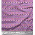 thumbnail image 1 of Soimoi Purple Rayon Fabric Stripe,Stone & Leaves African Printed Craft Fabric by the Yard 56 Inch Wide, 1 of 1