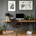 thumbnail image 7 of Hanover Chelsea Tufted Office Chair in Faux Brown Leather with Adjustable Gas Lift Seating and Wheels, 7 of 7