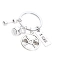 thumbnail image 4 of Mancuerna Fitness Gym Charm Barbell Mancuerna Llavero Llavero , Diseño de plata 2 Salvador Llavero de gimnasio, 4 of 9