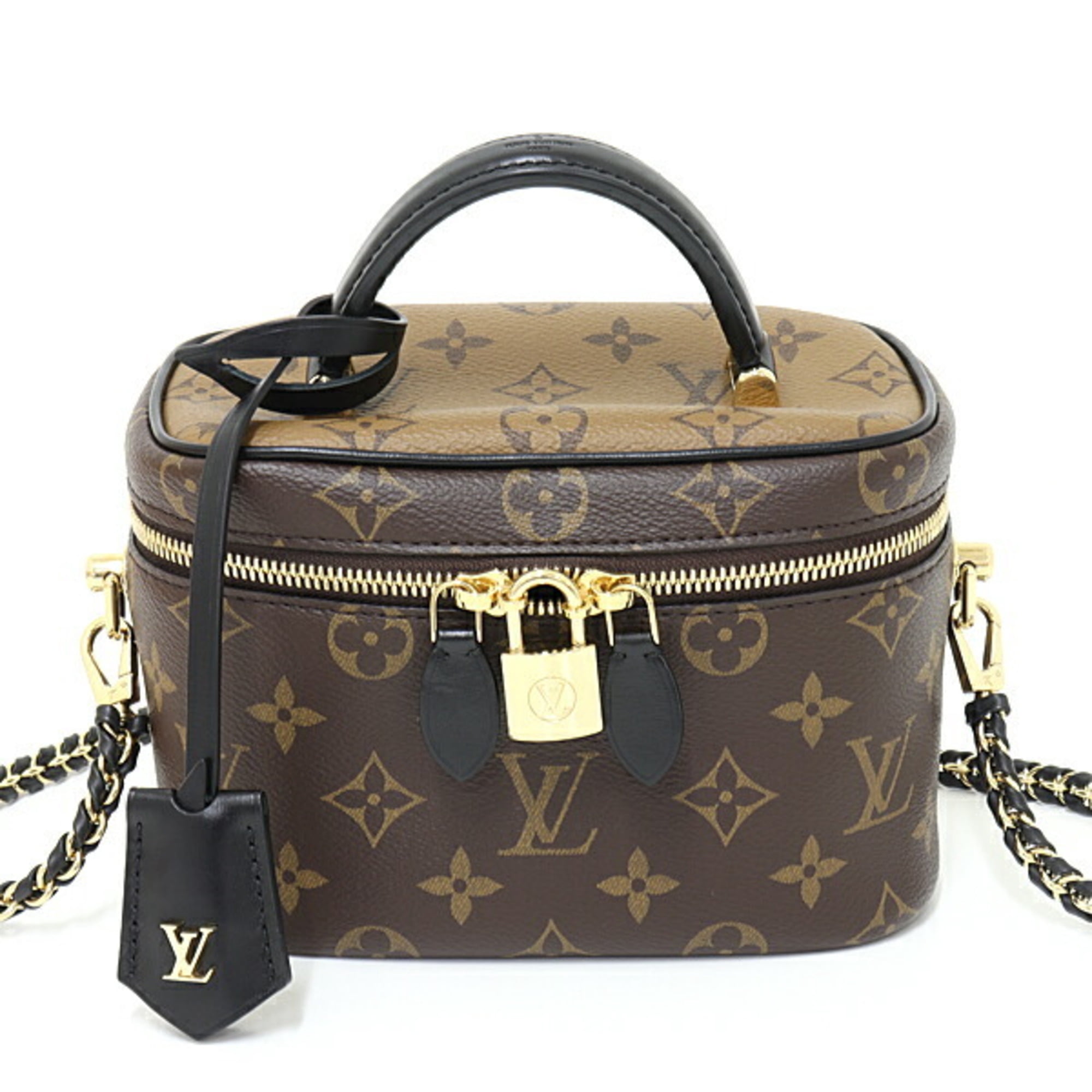 Authentic Louis Vuitton Reverse Monogram Canvas Vanity PM Shoulder Bag  M45165
