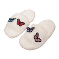thumbnail image 2 of GPOECD Girls Slippers Kids Open Toe Cute Floral Decorated Warm Soft Non Indoor for Toddlers Multiple Colors Fuzzy Slippers Cozy Home Wear, 2 of 6