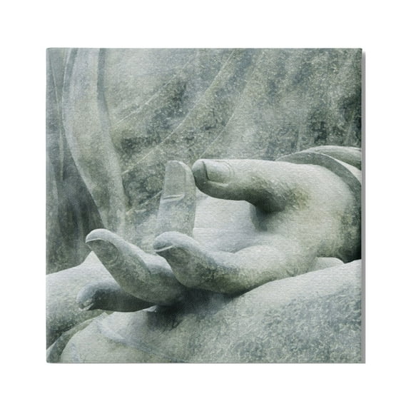 Stupell Industries Buddha Meditation Hands Figurative Photography Gallery Wrapped Canvas Print Wall Art, 17 x 17