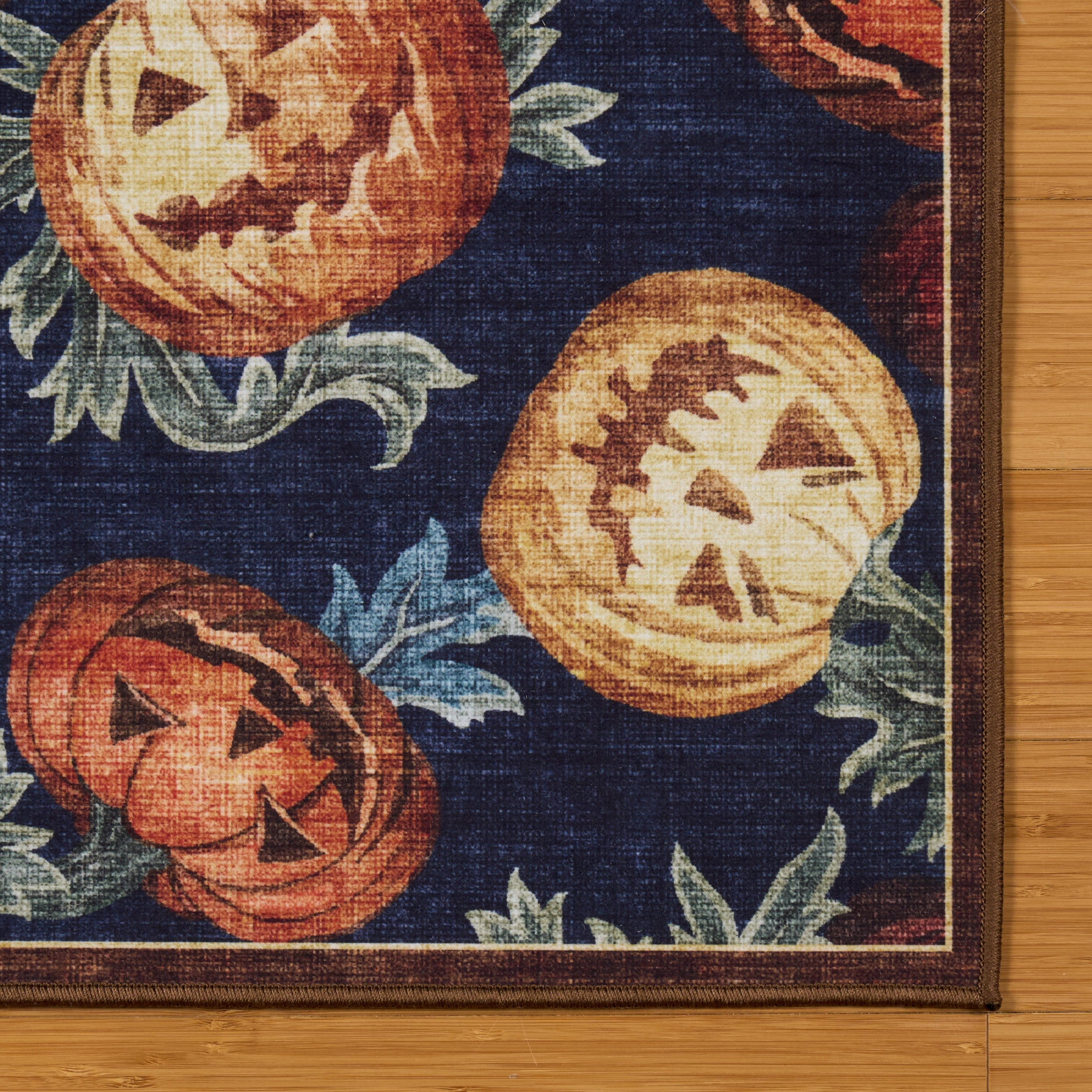 Jack O'lantern Printed Runner, 40"x55", Polyester pile