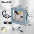 thumbnail image 3 of Bolsa de maquillaje Prite, pequeña, portátil, transparente, impermeable, azul, 3 of 8