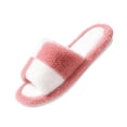 thumbnail image 3 of Agkizg Womens Fuzzy Slippers, House Slippers, Colorblock Open Toe Fuzzy House Slippers Soft Plushes Comfortable Casual Indoor Bedroom Daily Slippers, 3 of 7