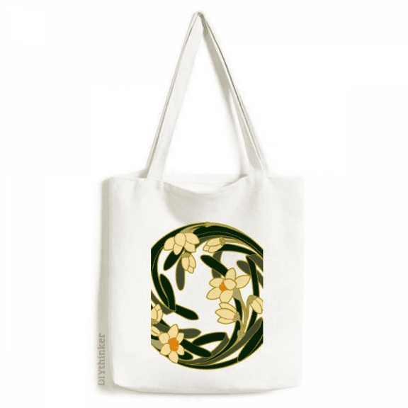 China Flower Bud Art Round Pattern Tote Canvas Bag Shopping Satchel Casual Handbag