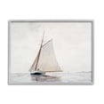 thumbnail image 3 of Stupell Industries Sailboat Foggy Weather Clouds Ocean Waves Crashing Painting Gray Framed Art Print Wall Art, Design by Lettered and Lined, 3 of 5