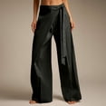 thumbnail image 6 of KLHDSF Pants For Women Solid Casual Drapey Pants with Sash Tie Waist Loose Fit Work Trousers Black XL, 6 of 8